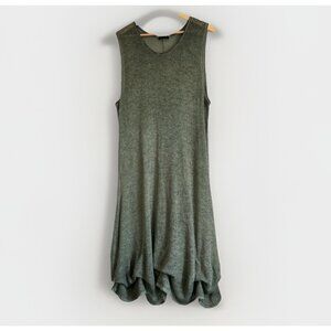 Sarah Santos Womens Wool Bubble Midi Dress Sz XL Green Woodsy Boho Lagenlook